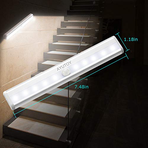 AYUTOY Luces LED Armario con Sensor Movimiento, Lamparas Led a Pilas, Luz Nocturna con Barras Led, Iluminacion Luz sin cables Portatil para Habitacion, Pasillo, Escalera, Cocina AYUTOY Luces LED Armario con Sensor Movimiento, Lamparas Led a Pilas, Luz Nocturna con Barras Led, Iluminacion Luz sin cables Portatil para Habitacion, Pasillo, Escalera, Cocina