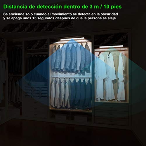 AYUTOY Luces LED Armario con Sensor Movimiento, Lamparas Led a Pilas, Luz Nocturna con Barras Led, Iluminacion Luz sin cables Portatil para Habitacion, Pasillo, Escalera, Cocina AYUTOY Luces LED Armario con Sensor Movimiento, Lamparas Led a Pilas, Luz Nocturna con Barras Led, Iluminacion Luz sin cables Portatil para Habitacion, Pasillo, Escalera, Cocina