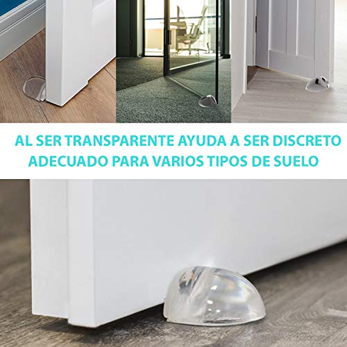 Aywne Tope para Puertas, Transparente Topes Puertas Adhesivo, Tope para la Puerta Autoadhesivo, Tope de Puerta para Suelo Decorativo, Protección de Pared y Muebles, 6pcs