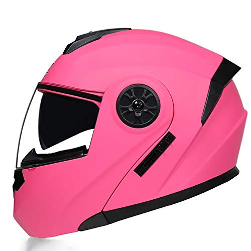 AYYSHOP Cascos Integrales Abatibles, Visera Antivaho Casco Abatible para Motocicleta All Seasons, Casco De Moto Modular Cool Safety Crash Crash para Hombre Y Mujer Certificado por Dot,Rosado,M AYYSHOP Cascos Integrales Abatibles, Visera Antivaho Casco Abatible para Motocicleta All Seasons, Casco De Moto Modular Cool Safety Crash Crash para Hombre Y Mujer Certificado por Dot,Rosado,M