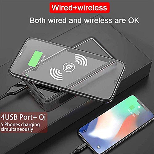 AZD Power Bank Solar 100000Mah Batería Externa Solar con 4 Puertos 3 Salidas USB & QI Carga Inalámbrico Cargador Solar Linterna LED Y para iPhone Android iPad,Rojo,80000mAh AZD Power Bank Solar 100000Mah Batería Externa Solar con 4 Puertos 3 Salidas USB & QI Carga Inalámbrico Cargador Solar Linterna LED Y para iPhone Android iPad,Rojo,80000mAh