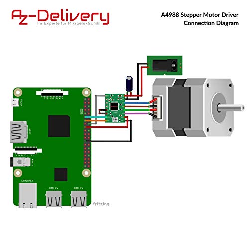 AZDelivery 3 x A4988 DMOS Controlador de Motor paso a paso Stepper Motor Driver RepRap RAMPS ARDUINO completo con Encabezados de Pin y Disipador de calor