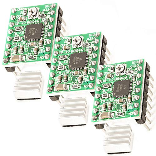 AZDelivery 3 x A4988 DMOS Controlador de Motor paso a paso Stepper Motor Driver RepRap RAMPS ARDUINO completo con Encabezados de Pin y Disipador de calor