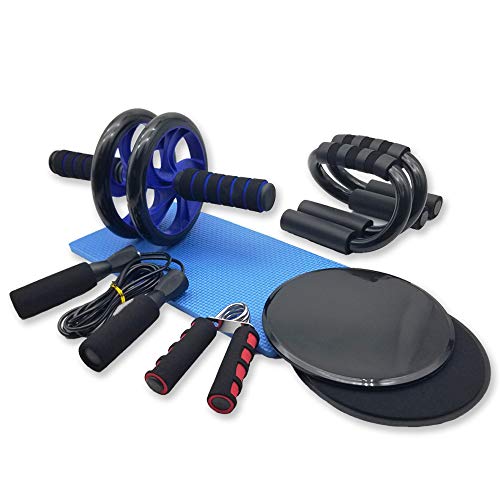 Azeekoom 8 en 1 AB Roller Set - Rueda Abdominal + Esterilla Deporte + 2 Discos Deslizantes + 2 Soportes para Flexiones + Fortalecedores de Mano + Cuerda para Saltar, para Fitness Ejercicio Culturismo Azeekoom 8 en 1 AB Roller Set - Rueda Abdominal + Esterilla Deporte + 2 Discos Deslizantes + 2 Soportes para Flexiones + Fortalecedores de Mano + Cuerda para Saltar, para Fitness Ejercicio Culturismo