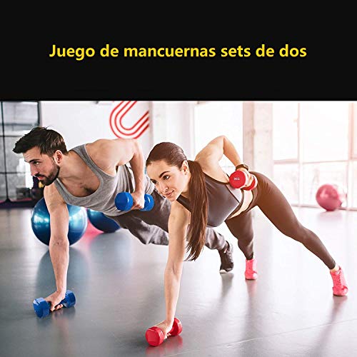 azorex Juego 2Pcs Mancuernas Pesas Antideslizantes Gimnasio Fitness Antirollo Mancuernas para Hacer Ejercicio 1-6KG Color Aleatorio (1KG)