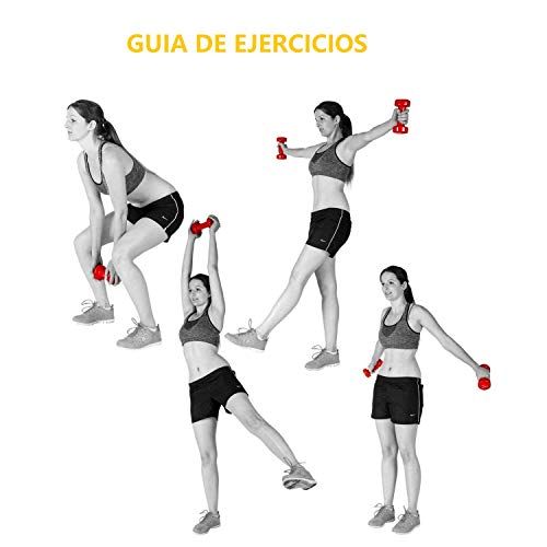 azorex Juego 2Pcs Mancuernas Pesas Antideslizantes Gimnasio Fitness Antirollo Mancuernas para Hacer Ejercicio 1-6KG Color Aleatorio (1KG)