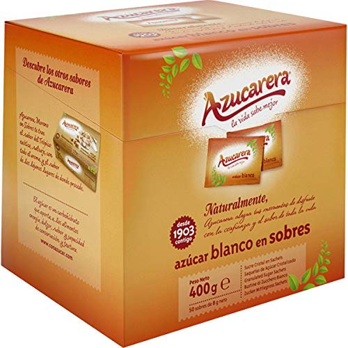 Azucarera Azúcar Blanco peso neto 400 g, 50 sobres