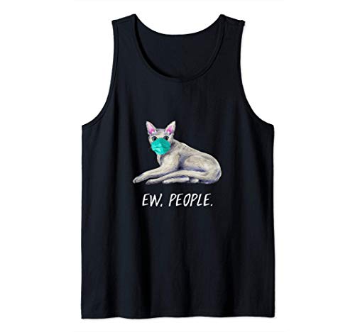 AZUL RUSO Gato Con Mascarilla Ew, People Camiseta sin Mangas