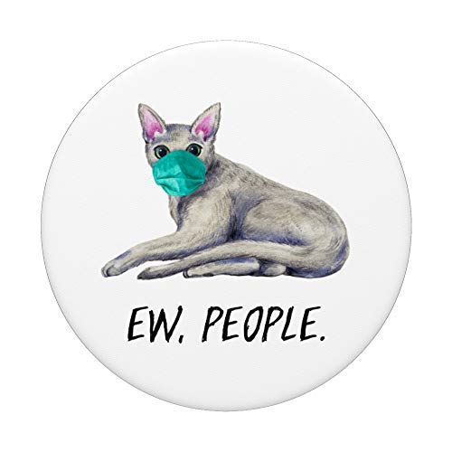 AZUL RUSO Gato Con Mascarilla Ew, People PopSockets PopGrip: Agarre intercambiable para Teléfonos y Tabletas