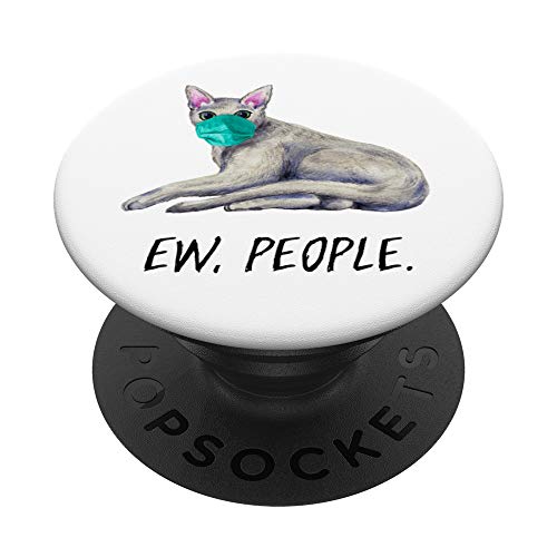 AZUL RUSO Gato Con Mascarilla Ew, People PopSockets PopGrip: Agarre intercambiable para Teléfonos y Tabletas