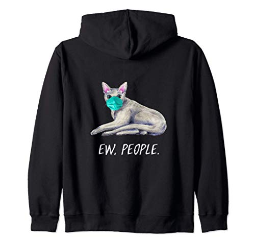 AZUL RUSO Gato Con Mascarilla Ew, People Sudadera con Capucha