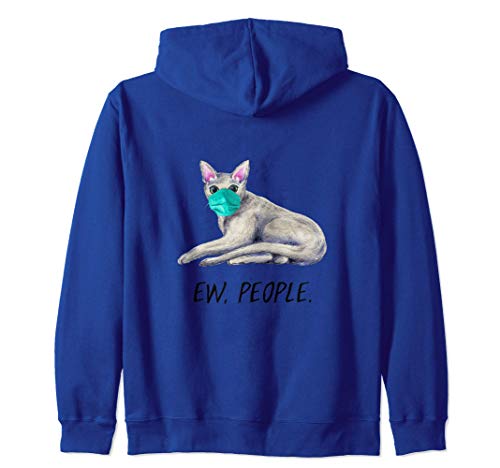 AZUL RUSO Gato Con Mascarilla Ew, People Sudadera con Capucha