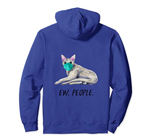 AZUL RUSO Gato Con Mascarilla Ew, People Sudadera con Capucha