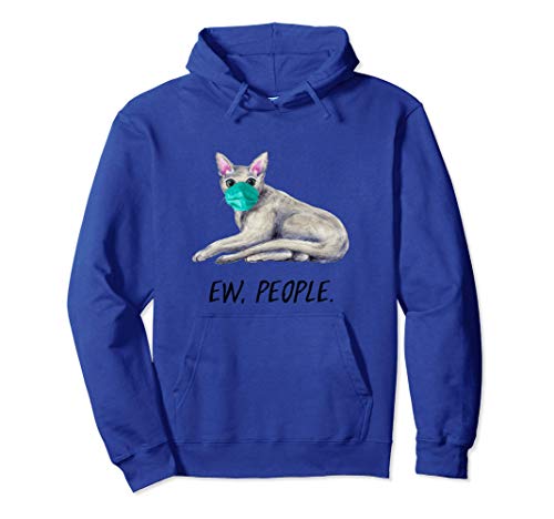 AZUL RUSO Gato Con Mascarilla Ew, People Sudadera con Capucha