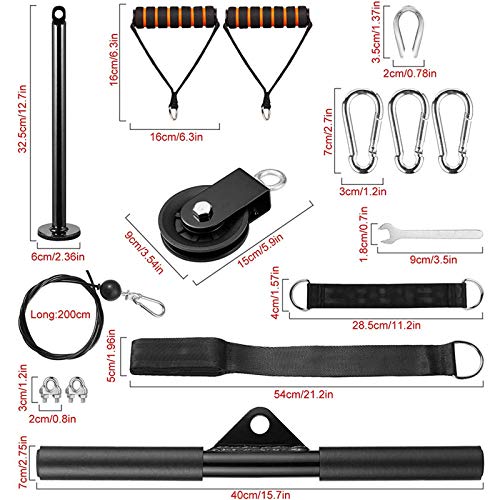 AZUOYI Poleas Gimnasio para Casa con Cuerda Pesada, Máquina del Sistema Polea de Tríceps Gimnasio Casa de Bricolaje para Curl de Bíceps, Extensiones Tríceps, Entrenamiento Fitness Gimnasio