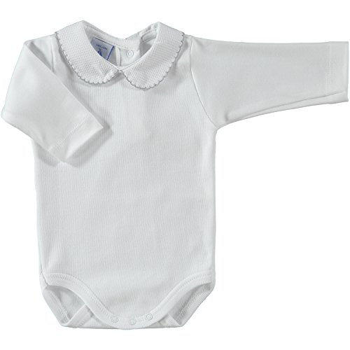 babidu 1188, Body Para Bebe, Blanco (Blanco/Gris), 18 meses