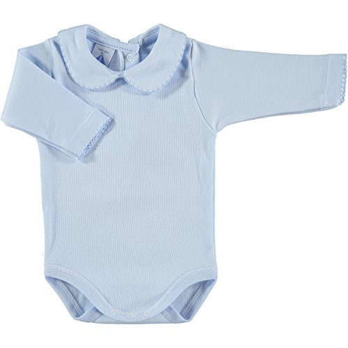 BABIDU Body Cuello Algodon, Celeste, 18 Meses Bebe-Unisex BABIDU Body Cuello Algodon, Celeste, 18 Meses Bebe-Unisex