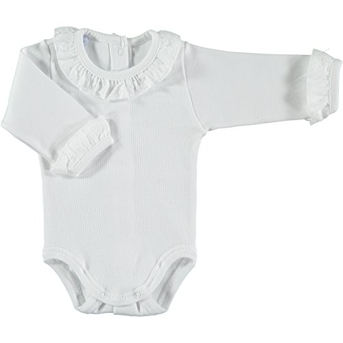 BABIDU Body Cuello Batista, Blanco, 1 Mes Bebe-Unisex