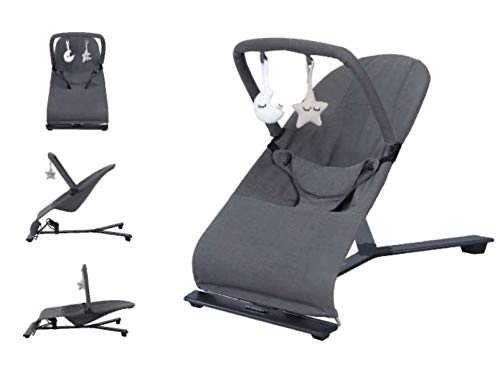 Babify Hamaca de Bebé Serenity - Ajustable en 3 posiciones - Barra de Juguetes - Plegado Compacto - Color Gris Oscuro Babify Hamaca de Bebé Serenity - Ajustable en 3 posiciones - Barra de Juguetes - Plegado Compacto - Color Gris Oscuro
