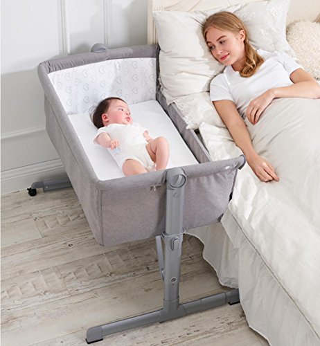 Babify - Minicuna Colecho Regulable, Multialturas, Reclinable, Colchón Incluido, color Gris Babify - Minicuna Colecho Regulable, Multialturas, Reclinable, Colchón Incluido, color Gris