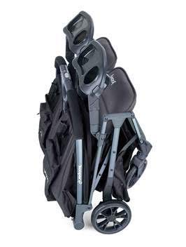 Babify Twin Air Silla de Paseo Gemelar, ligera y compacta - Homologada hasta 22 kg por asiento - Color Negro
