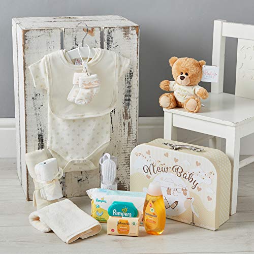 Baby Gift Set - Neutral Hamper Full of Baby Products in Cream Keepsake Box Baby Gift Set - Neutral Hamper Full of Baby Products in Cream Keepsake Box