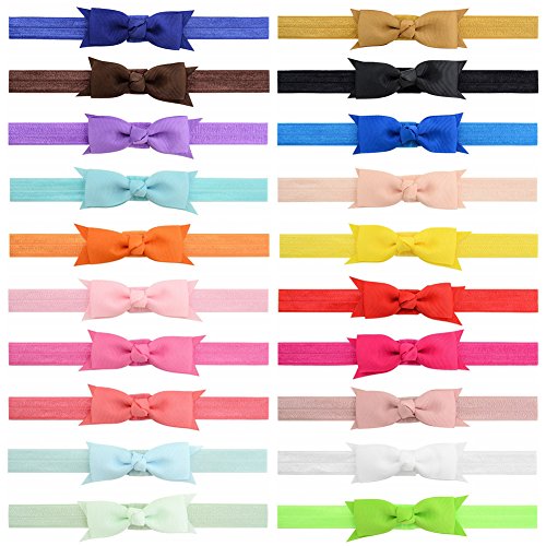 Baby Girls diadema arcos de pelo acanalado cinturón Stretch Bowknot para bebés niños pequeños 20pcs Baby Girls diadema arcos de pelo acanalado cinturón Stretch Bowknot para bebés niños pequeños 20pcs