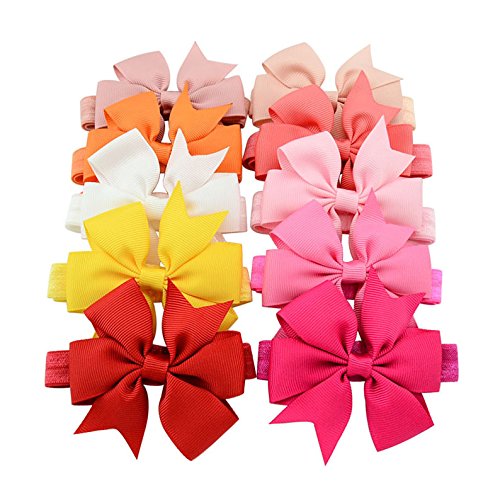 Baby Girls Headbands Elastic Bowknot Banda para el cabello suave para niños niño infantil 20pcs