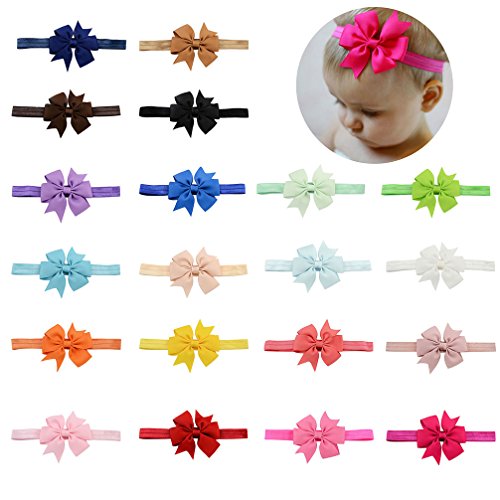 Baby Girls Headbands Elastic Bowknot Banda para el cabello suave para niños niño infantil 20pcs