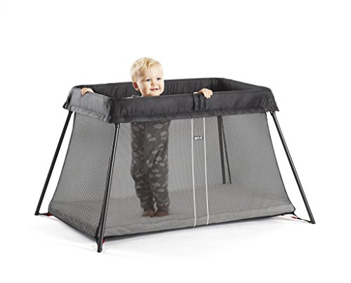 BabyBjörn Cuna de viaje Light + Sábana Ajustable, Negro BabyBjörn Cuna de viaje Light + Sábana Ajustable, Negro