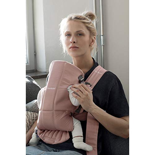 BabyBjörn Mochila Porta Bebé Mini, Cotton, Rosa Palo BabyBjörn Mochila Porta Bebé Mini, Cotton, Rosa Palo