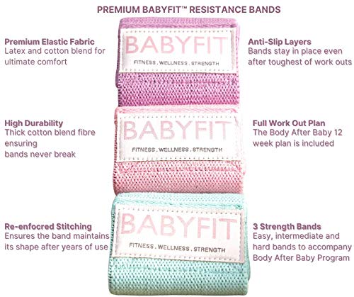 BabyFit – Set de regalo de fitness para recién nacidos y futuros mamás y bebés, incluye bandas BabyFit, programa de fitness B.A.B. y Baby Grow