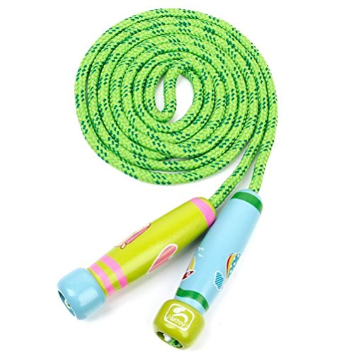 babyGreen Cuerda de Saltar para niños,Cuerdas de Saltar,Skipping Rope Ajustable con Mango de Madera, Longitud de 102 Pulgadas Adecuado para el Juego Escolar o Actividad al Aire Libre