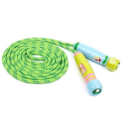 babyGreen Cuerda de Saltar para niños,Cuerdas de Saltar,Skipping Rope Ajustable con Mango de Madera, Longitud de 102 Pulgadas Adecuado para el Juego Escolar o Actividad al Aire Libre