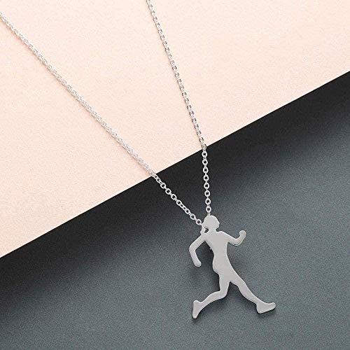 BACKZY MXJP Collar Collar De Corredor, Figura Corporal para Hombre, Atleta Deportivo, Collar para Correr, Correr, Silueta, Colgante, Collar De Regalo para Regalo BACKZY MXJP Collar Collar De Corredor, Figura Corporal para Hombre, Atleta Deportivo, Collar para Correr, Correr, Silueta, Colgante, Collar De Regalo para Regalo