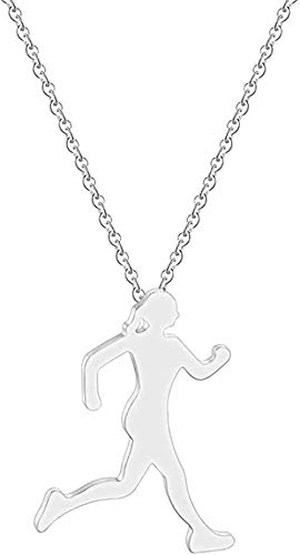 BACKZY MXJP Collar Collar De Corredor, Figura Corporal para Hombre, Atleta Deportivo, Collar para Correr, Correr, Silueta, Colgante, Collar De Regalo para Regalo BACKZY MXJP Collar Collar De Corredor, Figura Corporal para Hombre, Atleta Deportivo, Collar para Correr, Correr, Silueta, Colgante, Collar De Regalo para Regalo