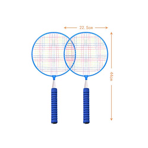Bádminton Niños Raqueta Deportiva Artículos Setlight Peso Bádminton Racket Set2 Badminton Racquets Y 3 Shirtlecocks - Adultos Y Kids Backyard Juego,Azul