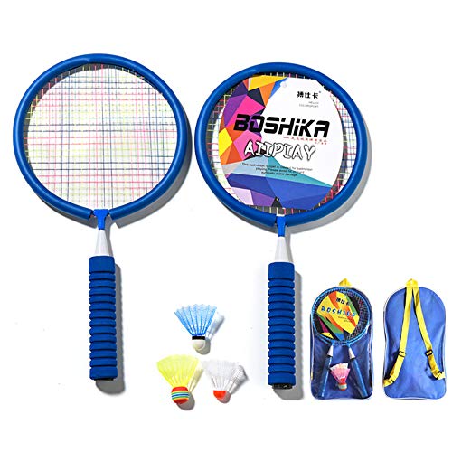 Bádminton Niños Raqueta Deportiva Artículos Setlight Peso Bádminton Racket Set2 Badminton Racquets Y 3 Shirtlecocks - Adultos Y Kids Backyard Juego,Azul