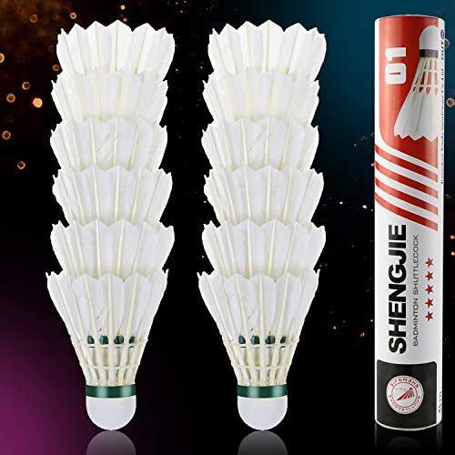 Bádminton,Buluri 12-Pack Bolas de bádminton natural de pluma de ganso de alta velocidad con gran elasticidad y durabilidad para deportes al aire libre de interior Ejercicio Juegos Bádminton,Buluri 12-Pack Bolas de bádminton natural de pluma de ganso de alta velocidad con gran elasticidad y durabilidad para deportes al aire libre de interior Ejercicio Juegos