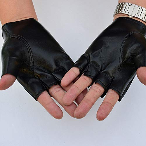 Baeoy Guantes Guantes de Cuero Hip-Hop de los Hombres del Club Nocturno Pole Dance Remache Guantes de Cuero Rendimiento de los Guantes de la Estrella de la Danza Rendimiento Personalizadas Guantes de