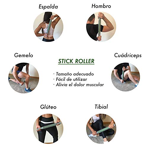 Bafeat Pro | Rodillo de masaje muscular palo con 2 pelotas Lacrosse | Liberación miofascial | Set completo para dolor de pies, piernas, espalda y cuello.+ Ebook con instrucciones de uso. Bafeat Pro | Rodillo de masaje muscular palo con 2 pelotas Lacrosse | Liberación miofascial | Set completo para dolor de pies, piernas, espalda y cuello.+ Ebook con instrucciones de uso.