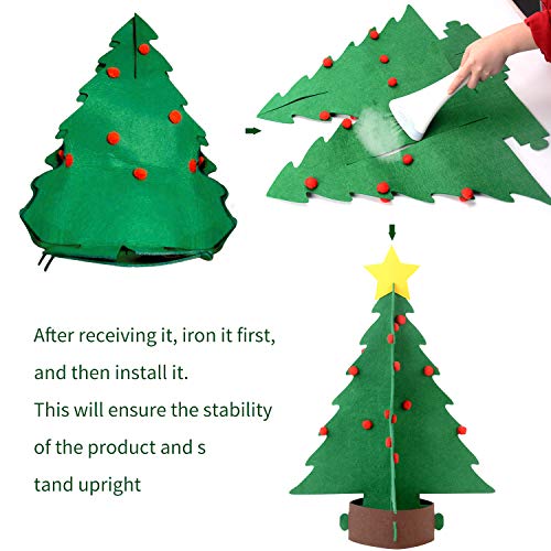 Bageek árbol de navidad de fieltro diy,3D Árbol de Navidad Artificial de Fieltro DIY Fieltro Árbol de Navidad para Niños DIY del árbol de Navidad Decoración