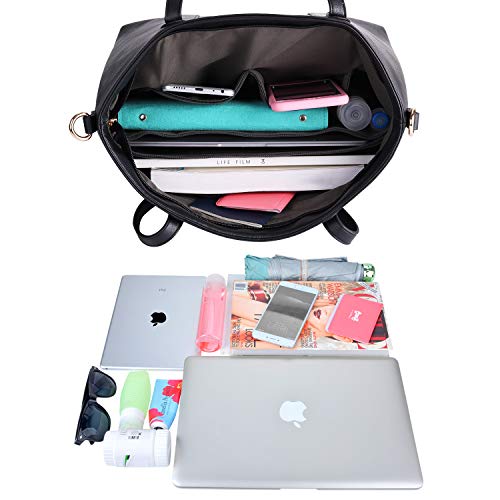 Bageek Bolsos de Mujer Bolso Bandolera Bolsos Tote Bag Bolsos Shopper Bolsos de Cuero Sintético Mujer Bolso de Mano Bolsas Para Dama Trabajo bolsos Negocios Escuela bolsos Universidad Viajes-Negro