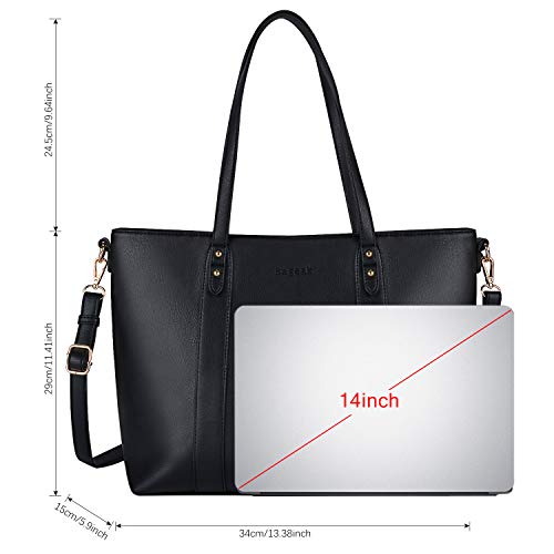 Bageek Bolsos de Mujer Bolso Bandolera Bolsos Tote Bag Bolsos Shopper Bolsos de Cuero Sintético Mujer Bolso de Mano Bolsas Para Dama Trabajo bolsos Negocios Escuela bolsos Universidad Viajes-Negro