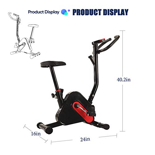 BAIAA Bicicleta de Ejercicio de Resistencia Bicicleta de Entrenamiento Vertical Fija de Ajuste con Monitor LCD y Asiento Ajustable para Entrenamiento Casa y Entrenamiento Cardiovascular