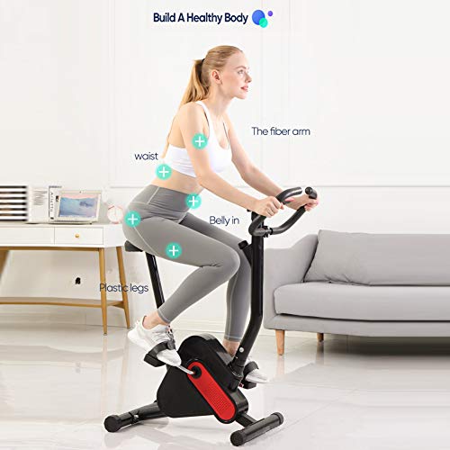 BAIAA Bicicleta de Ejercicio de Resistencia Bicicleta de Entrenamiento Vertical Fija de Ajuste con Monitor LCD y Asiento Ajustable para Entrenamiento Casa y Entrenamiento Cardiovascular