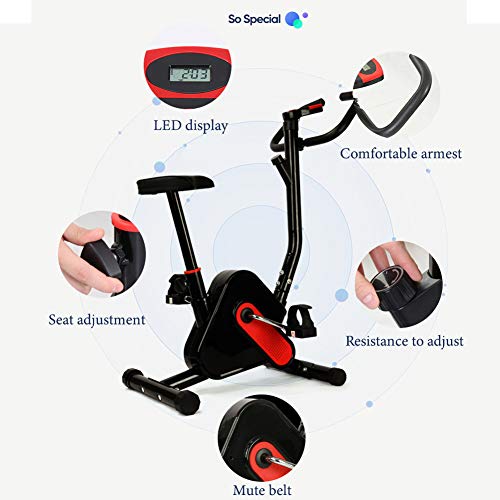 BAIAA Bicicleta de Ejercicio de Resistencia Bicicleta de Entrenamiento Vertical Fija de Ajuste con Monitor LCD y Asiento Ajustable para Entrenamiento Casa y Entrenamiento Cardiovascular