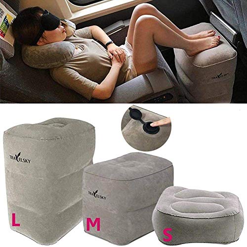 Baifeng Hinchable Viaje Reposapies Almohada Pie Pierna Resto Almohada Viaje para Aeroplanos Autobuses Trenes Niños Cama - Large