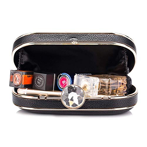 BAIGIO Clutch Bolso Fiesta Negro Piel PU, Bolso de Noche Mujer Cartera de Mano Bolso de Embrague con Cadena para Boda Novia Ceremonia Cóctel BAIGIO Clutch Bolso Fiesta Negro Piel PU, Bolso de Noche Mujer Cartera de Mano Bolso de Embrague con Cadena para Boda Novia Ceremonia Cóctel