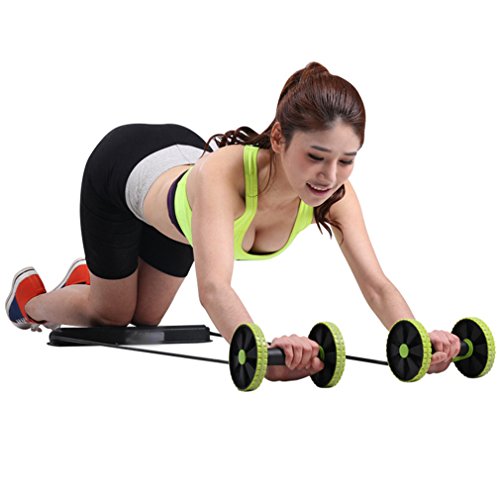 Baijiaye Aparatos para Hacer Ejercicio Doble Roller Entrenamiento Abdominal Máquinas,Hombre Mujer Gimnasio en Casa